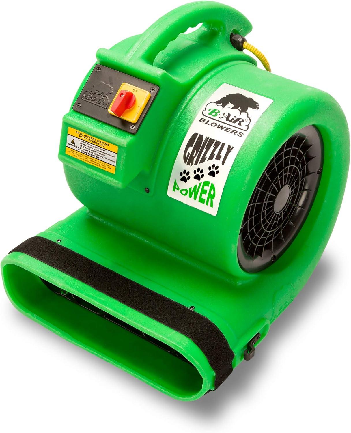 image:imageBAir Grizzly Gp1 1 HP 3550 CFM Air Grizzly Mover Carpet Dryer Floor Fan for Water Damage Restoration Equipment amp Pet Cage Dryer BlackGreen