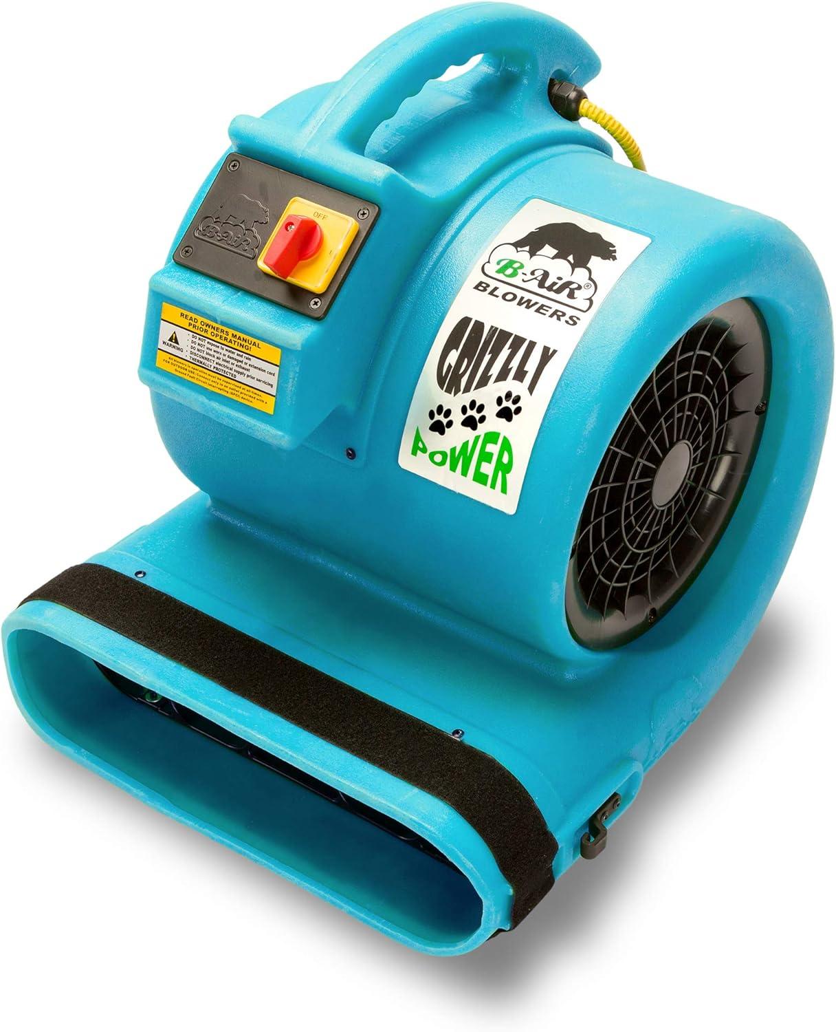 image:imageBAir Grizzly Gp1 1 HP 3550 CFM Air Grizzly Mover Carpet Dryer Floor Fan for Water Damage Restoration Equipment amp Pet Cage Dryer BlackTurquoise