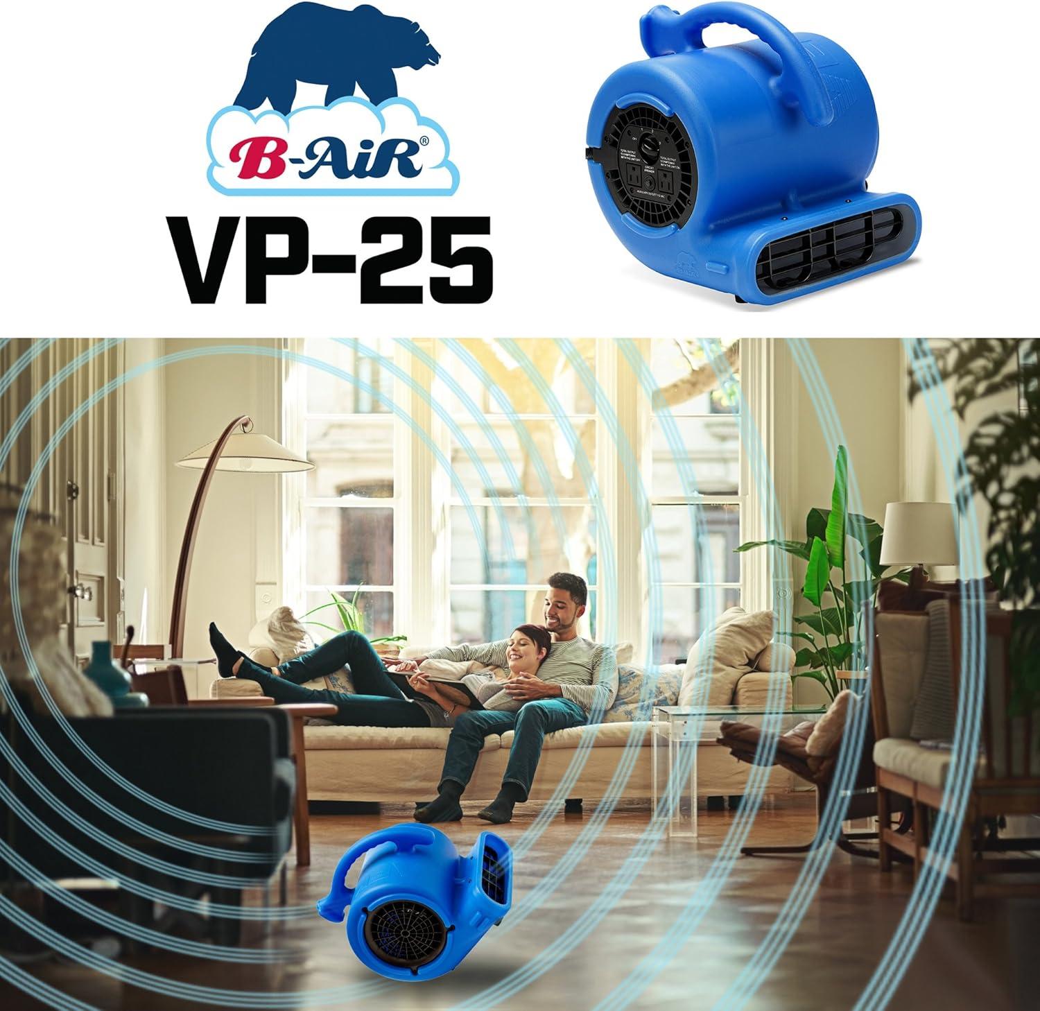 image:imageBAir VP25 14 HP 900 CFM Air Mover for Water Damage Restoration Equipment Carpet Dryer Floor Blower Fan Home and Plumbing Use BlueBlue