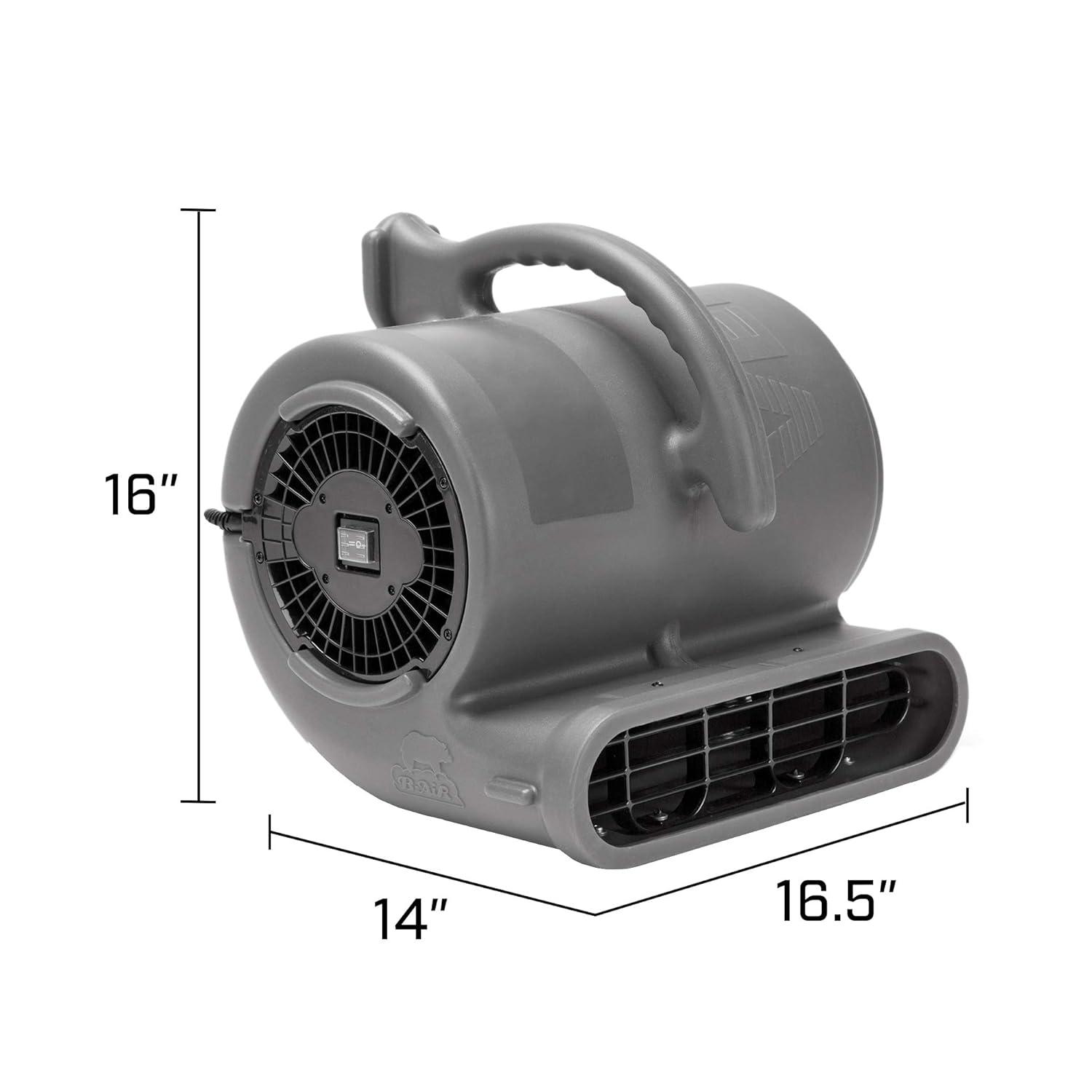 image:imageBAir VP50 12 HP 2950 CFM Air Mover for Janitorial Water Damage Restoration Equipment Stackable Carpet Dryer Floor Blower Fan Water Damage Equipment Grey