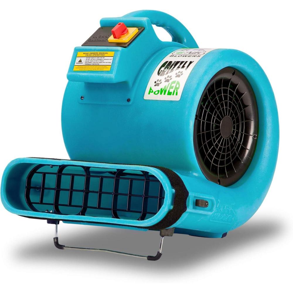 image:imageBAir Grizzly Gp1 1 HP 3550 CFM Air Grizzly Mover Carpet Dryer Floor Fan for Water Damage Restoration Equipment amp Pet Cage Dryer BlackTurquoise