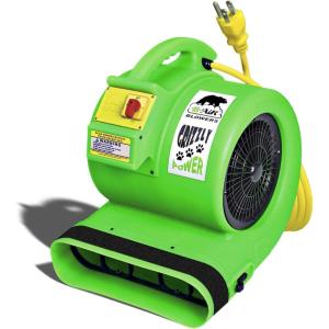 B-Air Grizzly Gp-1 1 HP 3550 CFM Air Grizzly Mover Carpet Dryer Floor Fan for Water Damage Restoration Equipment & Pet Cage Dryer Black(Green)